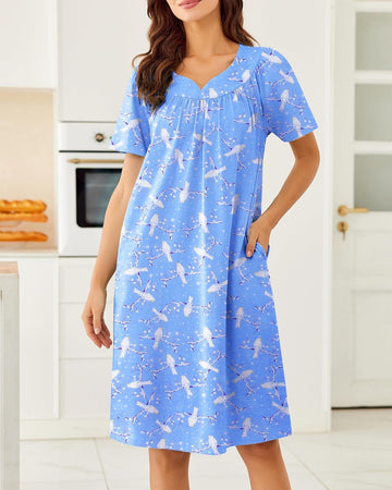 ekouaer-nightgowns-baumwoll-nachthemd-mit-taschen-stickerei image 3
