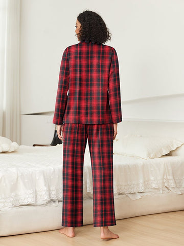 ekouaer-pajama-classic-karo-schlafanzug-lang-knopfleiste image 5
