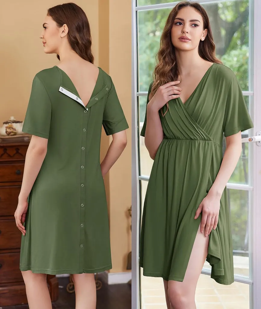 ekouaer-maternity-nursing-stillnachthemd-v-ausschnitt image 1