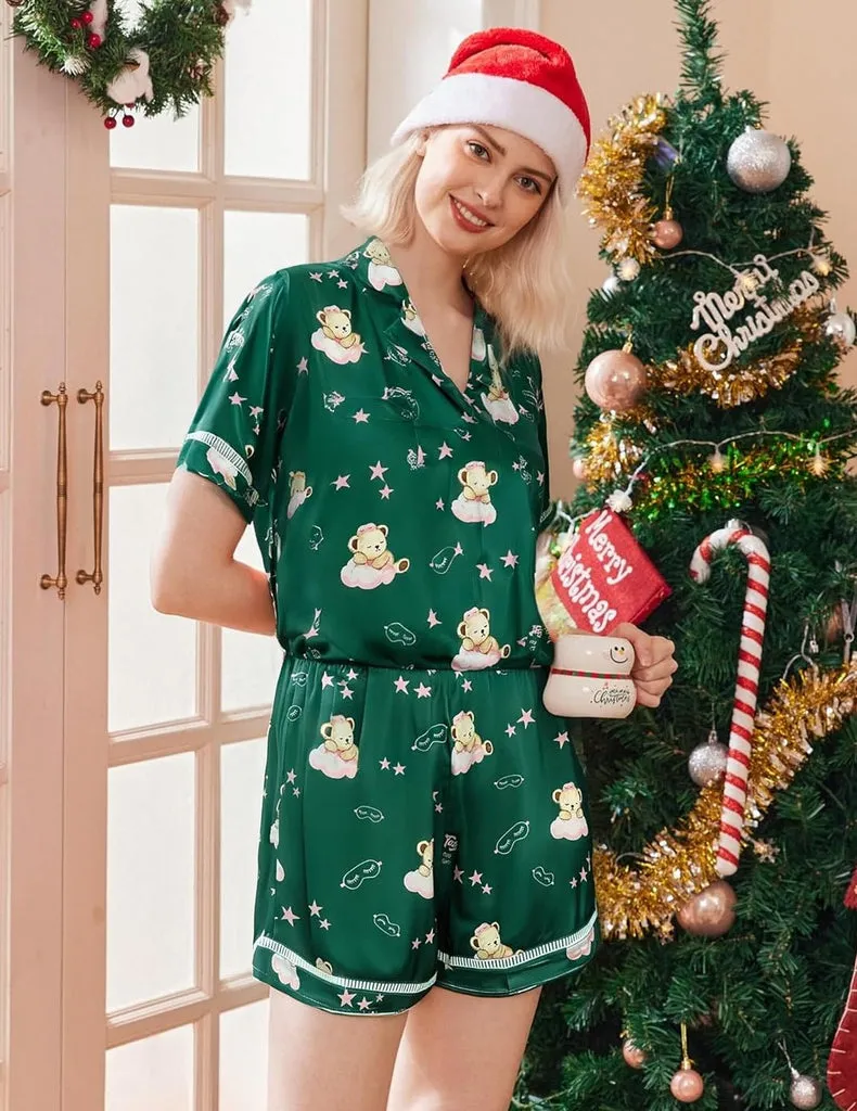 ekouaer-pajama-sets-satin-schlafanzug-2-teilig-mit-kn-pfen image 1