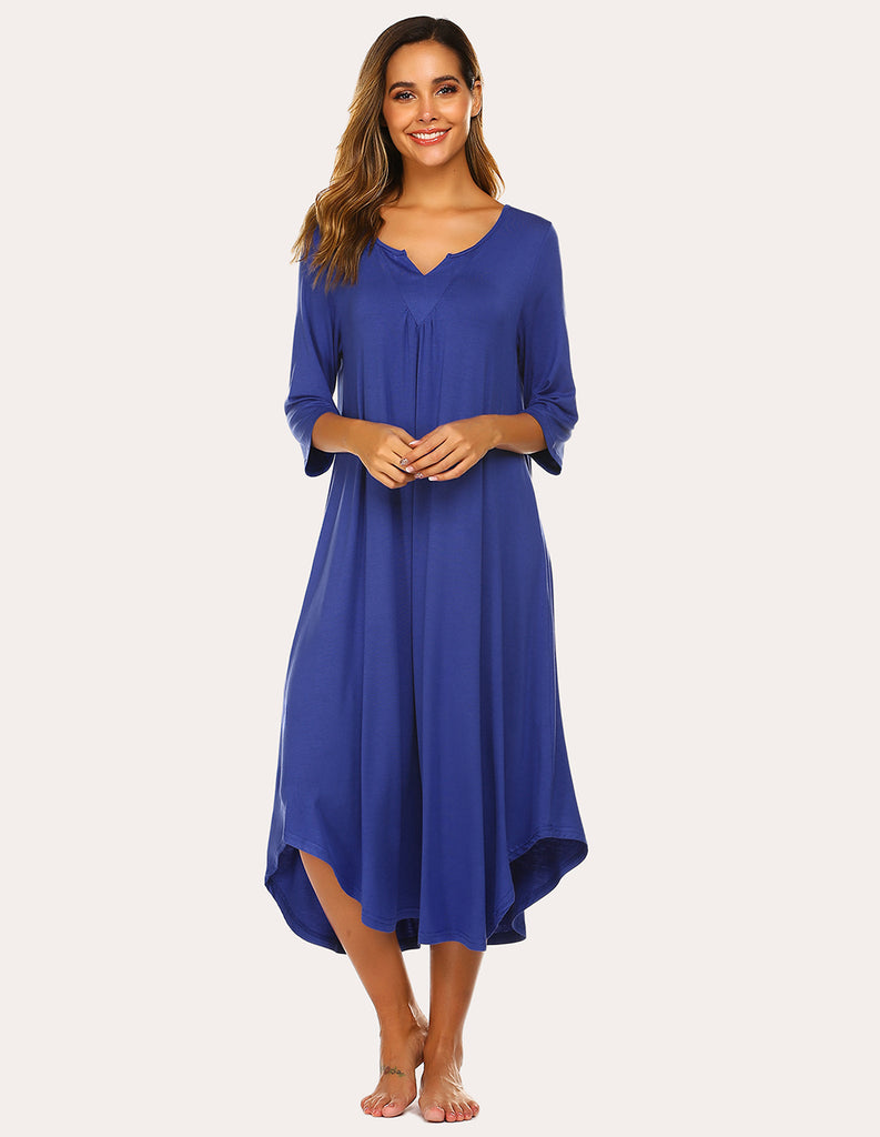 ekouaer-nightgowns-nachthemd-3-4-arm-asymmetrisch image 1