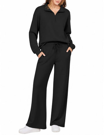 ekouaer-pajama-sets-half-zip-zweiteiler-schlafanzug-2-teilig-weit image 7