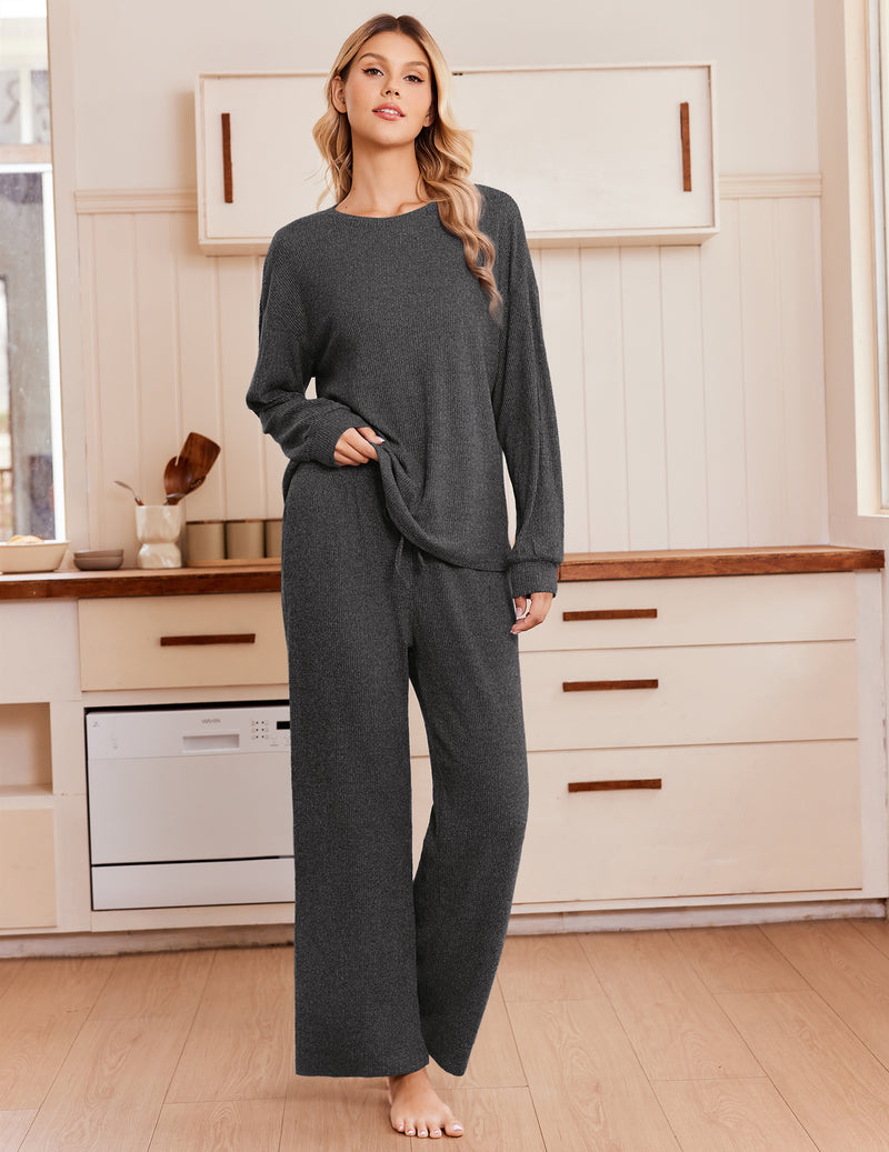 ekouaer-pajama-sets-ripp-schlafanzug-gr-n-m-mit-taschen image 7
