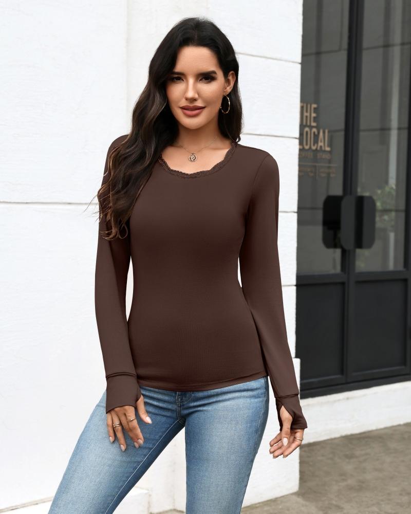 ekouaer-thermals-thermooberteil-khaki-spitze-gr-m image 5