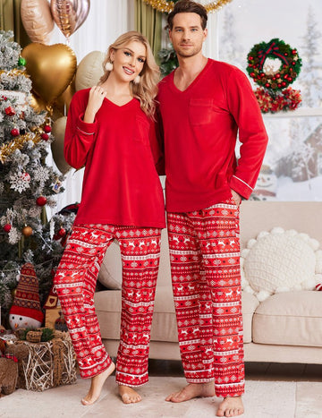 ekouaer-men-samt-schlafanzug-langarm-partner-pyjama image 3