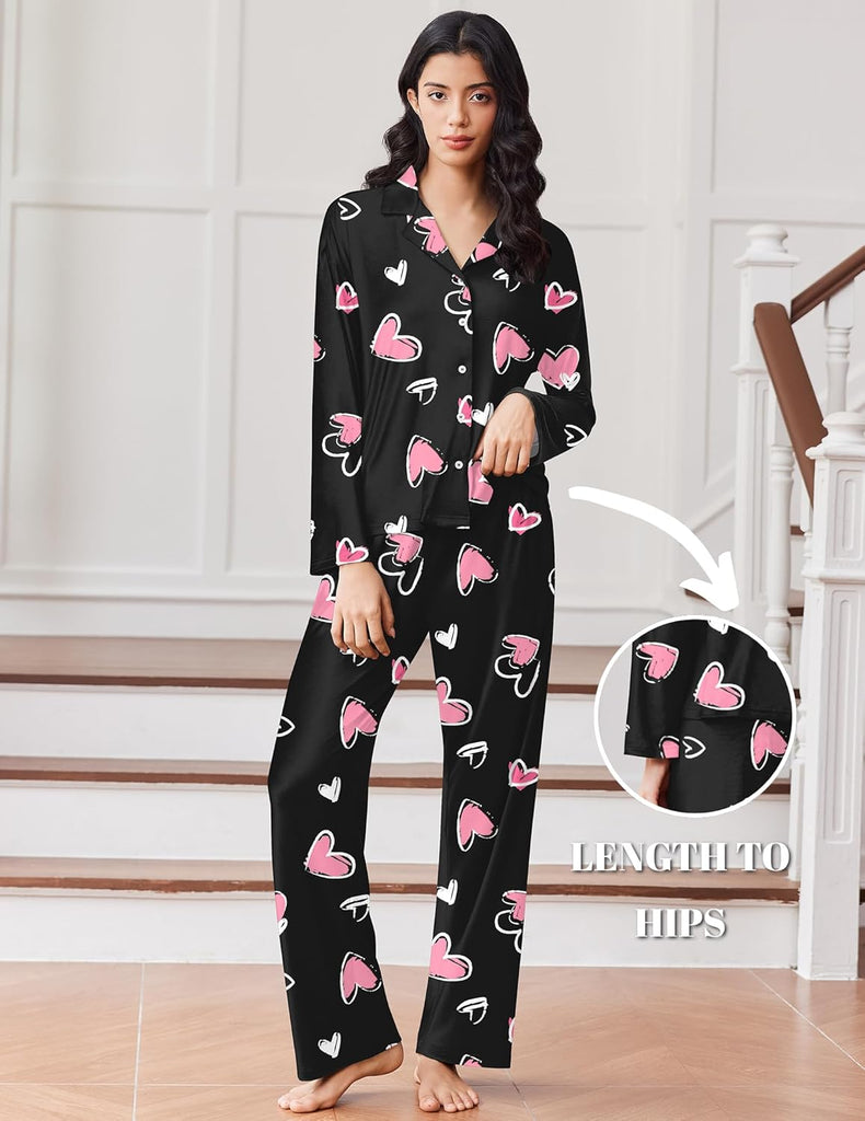 ekouaer-pajama-sets-schlafanzug-2tlg-reverskragen image 1