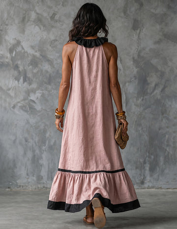 ekouaer-nightgowns-r-schen-halter-maxikleid-baumwolle-schwarz image 7