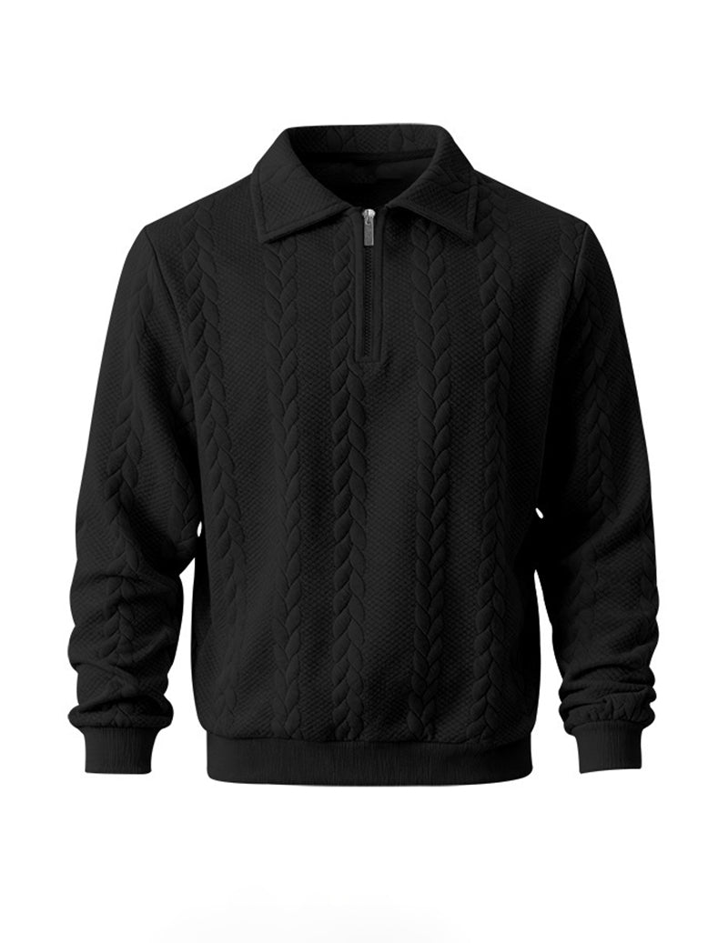 ekouaer-men-pullover-herren-wei-zip-polokragen-strick image 6