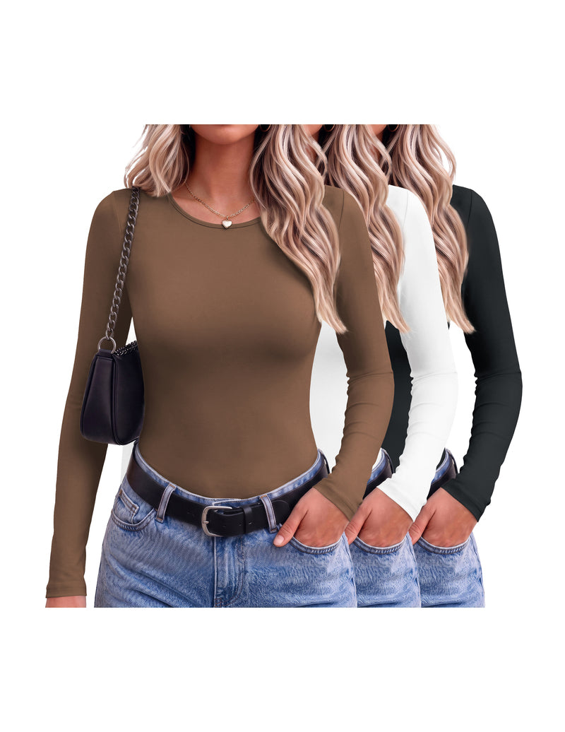 ekouaer-thermals-thermoshirt-3er-set-fleece-langarm-slim-schwarz image 4
