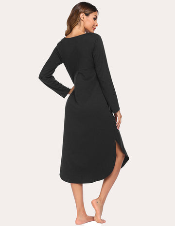 ekouaer-nightgowns-nachthemd-locker-mit-tasche-bequem image 3