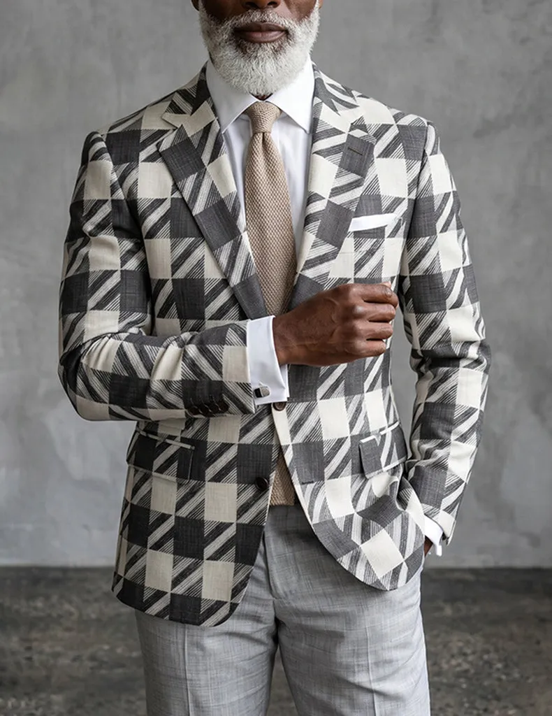 ekouaer-men-slim-fit-blazer-herren-kariert-business-casual image 1