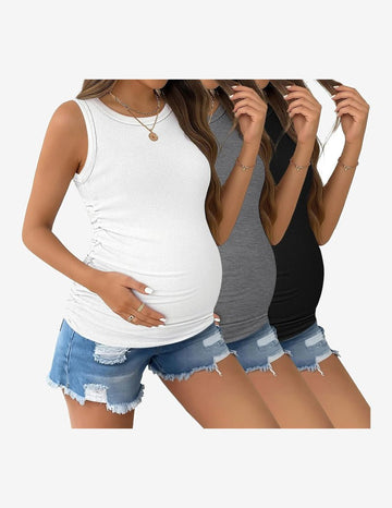 ekouaer-maternity-tank-top-3er-pack-gerippt-umstandsshirt image 3