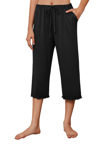 ekouaer-pajama-sets-capri-wide-leg-schlafhose-kordelzug-3-4 image 5