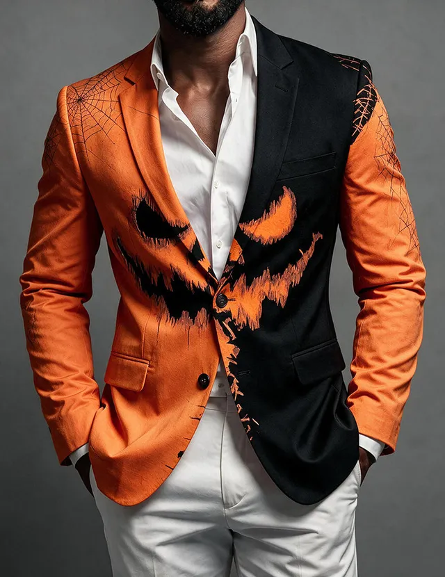 ekouaer-men-halloween-blazer-colorblock-k-rbis-slim-fit image 1