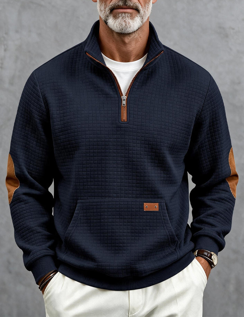 ekouaer-men-quarter-zip-pullover-sweatshirt-herren-schwarz-l-mit-taschen image 3