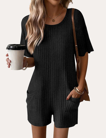 ekouaer-jumpsuits-tee-romper-gerippt-kurz-mit-taschen image 5