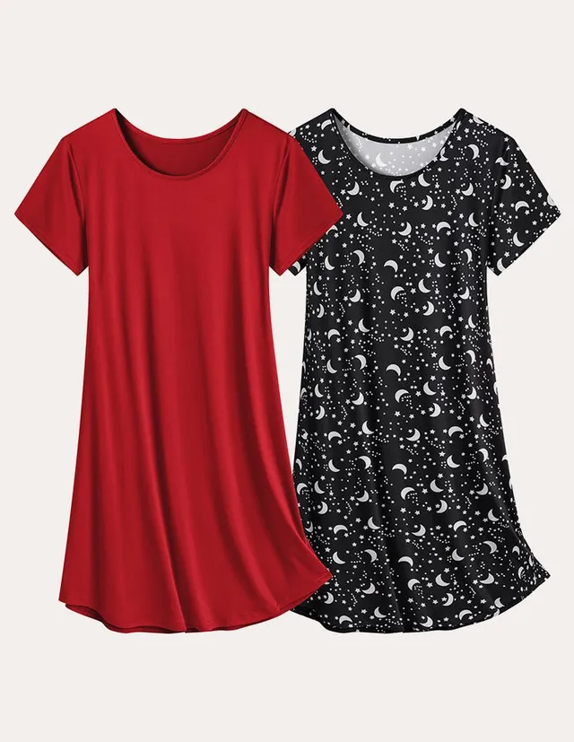 ekouaer-nightgowns-nachthemd-kurzarm-2er-pack-basic image 1