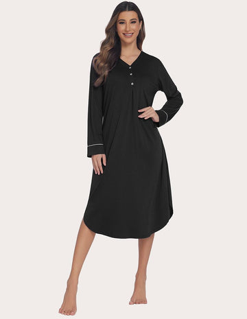 ekouaer-nightgowns-nachthemd-ripstrick-weich image 5