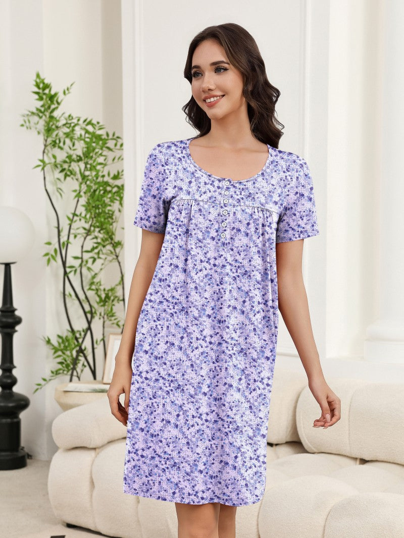 ekouaer-nightgowns-hauskleid-knopfleiste-taschen-blumen image 4
