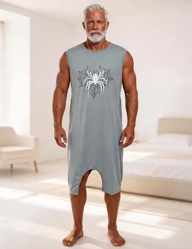 ekouaer-men-spider-web-romper-herren-halloween image 1