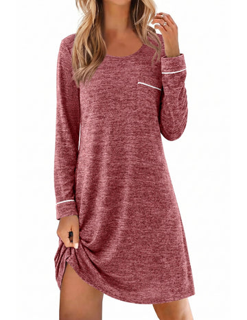 ekouaer-nightgowns-nachthemd-langarm-strick-mit-tasche image 7