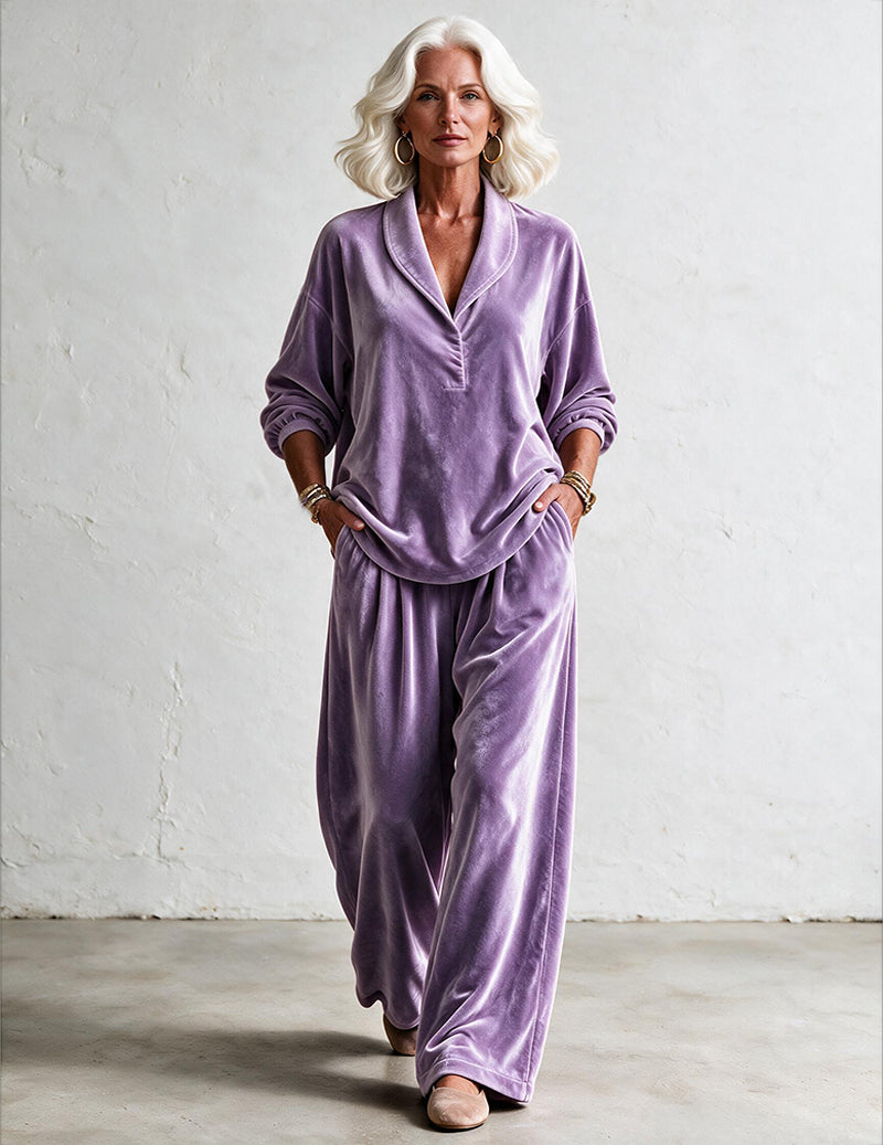 ekouaer-velvet-notch-pyjama-weinrot-samt-knopfleiste image 7