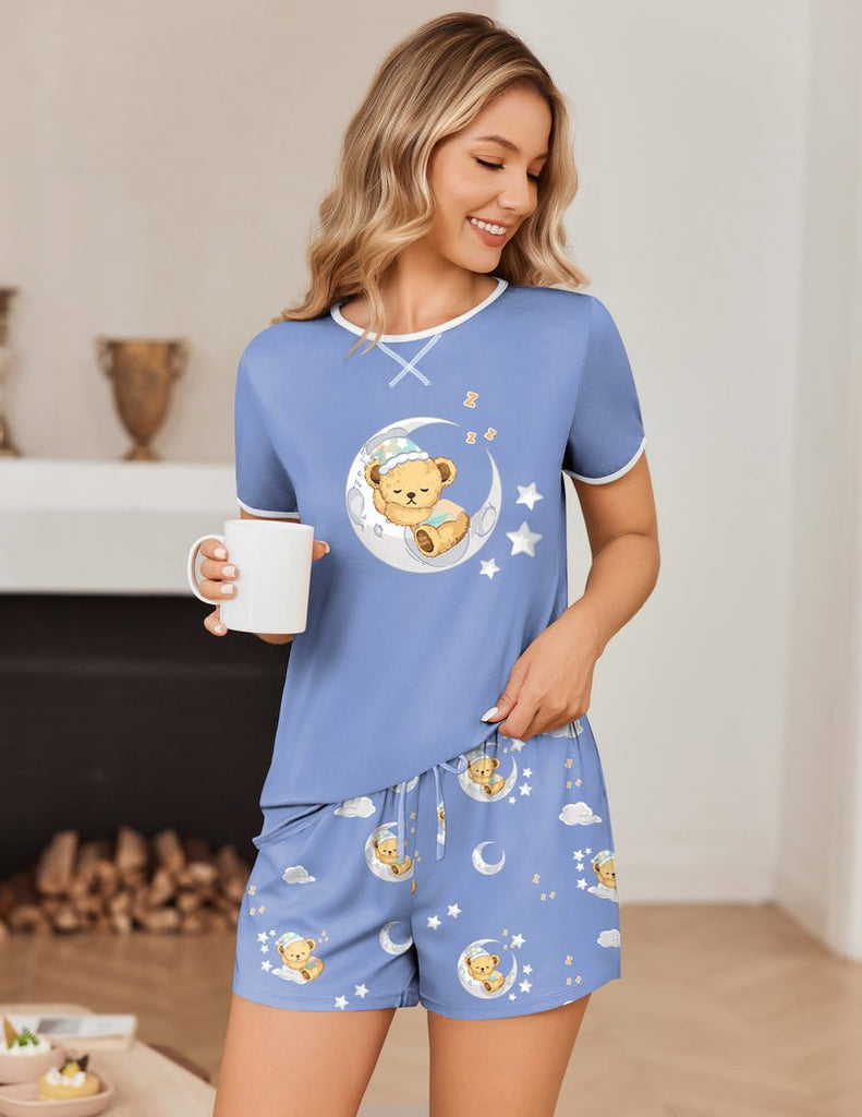 ekouaer-casual-short-set-pyjama-kurz-2-teilig-rayon image 1