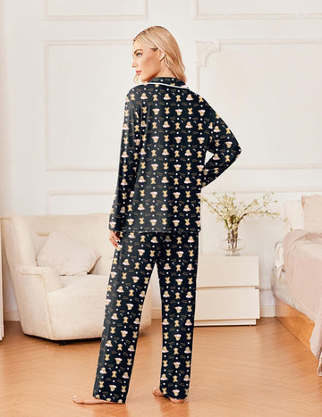 ekouaer-pajama-sets-2-piece-langarm-schlafanzug-knopfleiste image 3