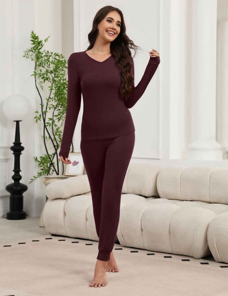 ekouaer-thermals-thermoset-wei-v-ausschnitt-2-teilig image 8