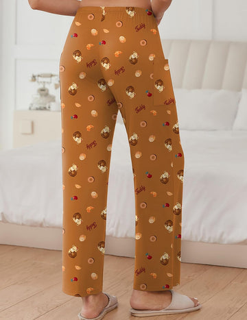 ekouaer-teddy-schlafhose-wide-leg-stretch-taschen-polyester image 3