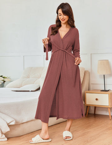 ekouaer-robes-soft-waffle-kimono-robes-morgenmantel-waffel image 7