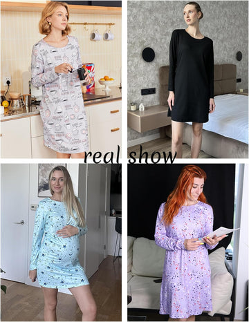 ekouaer-nightgowns-schlafshirt-langarm-2er-pack image 7