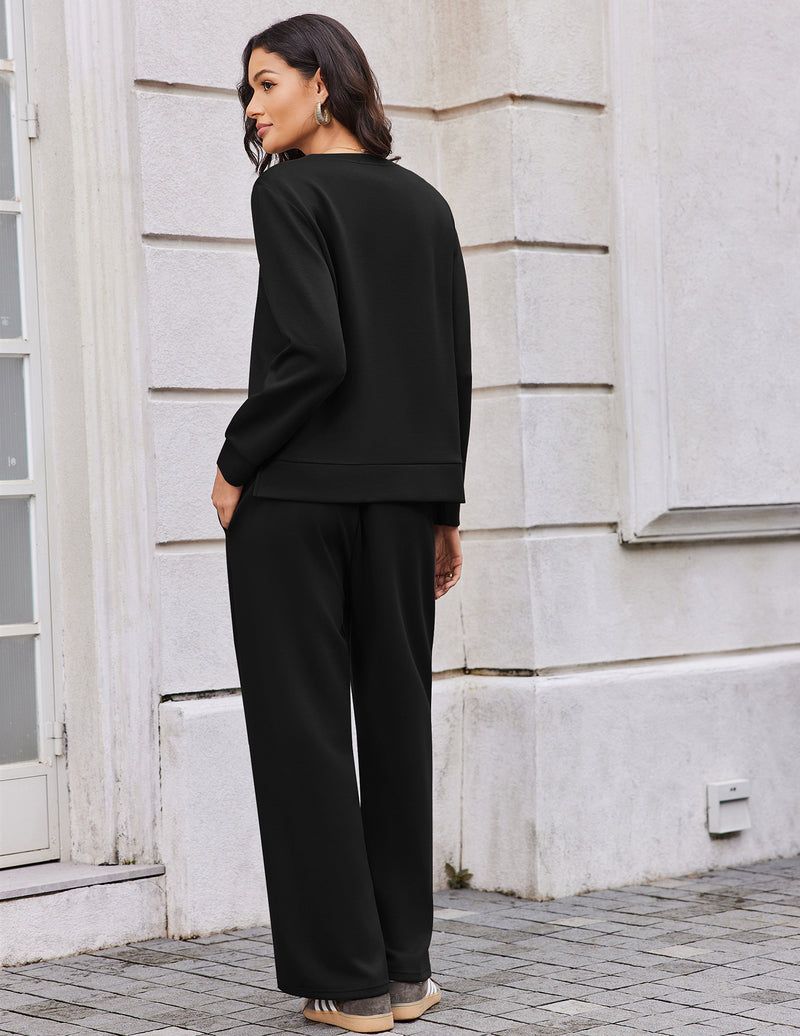 ekouaer-pajama-sets-schlafanzug-langarm-schwarz-mit-hose image 6
