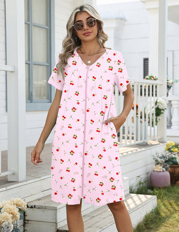 ekouaer-nightgowns-reissverschluss-nachthemd-mit-taschen-m image 7