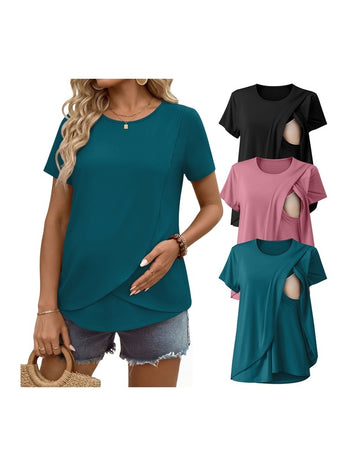 ekouaer-maternity-nursing-stillshirt-3er-pack-kurzarm image 3