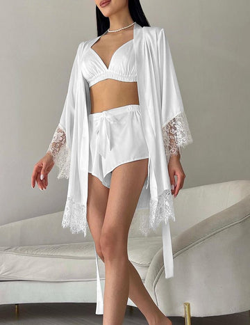 ekouaer-robes-satin-morgenmantel-3-teilig-wei-spitze image 5