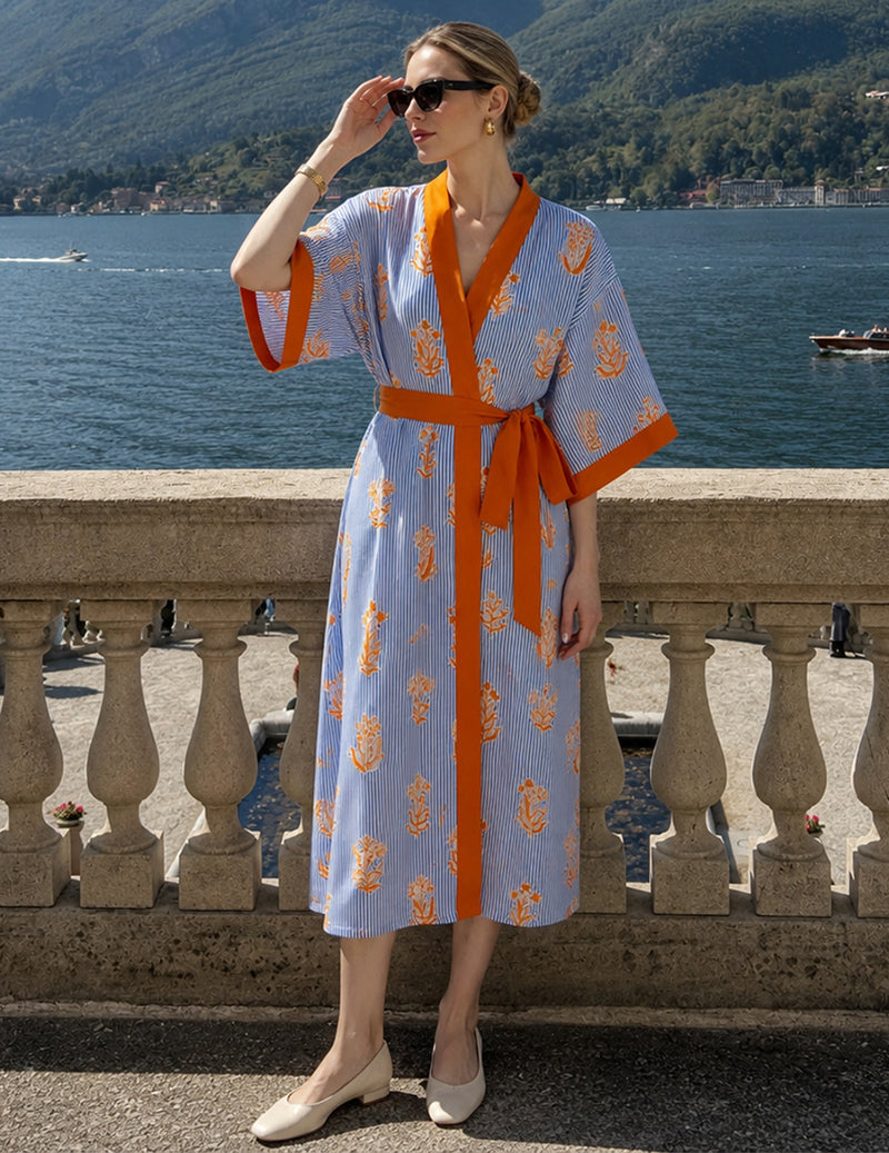 ekouaer-robes-kimono-morgenmantel-purple-floral-lyocell image 7