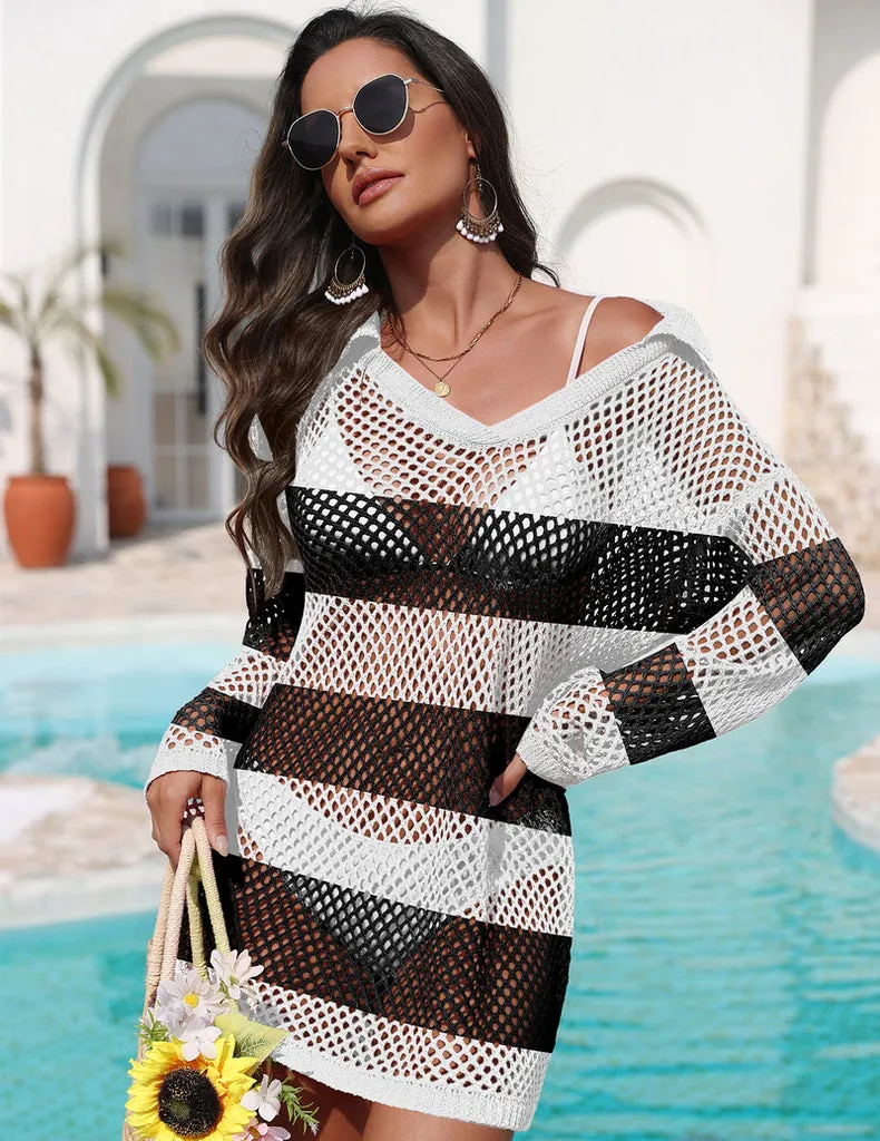 ekouaer-swimwear-crochet-strandponcho-h-kel-berwurf image 1