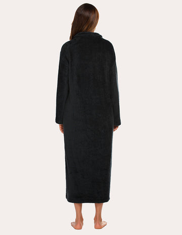 ekouaer-fleece-morgenmantel-lang-warm-flauschig image 5