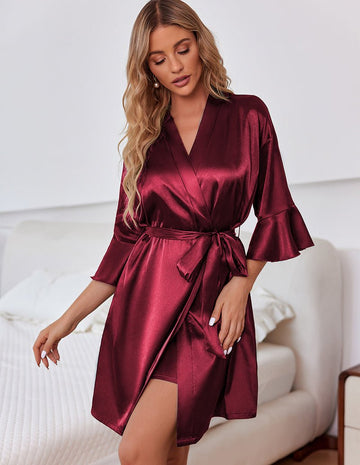 ekouaer-robes-satin-bademantel-set-2-teilig-taschen image 5