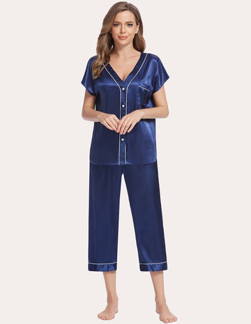 ekouaer-pajama-sets-satin-pyjama-kurz-mit-shorts-und-tasche image 7