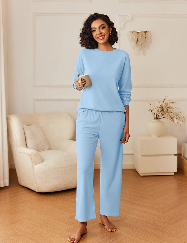 ekouaer-flausch-pyjama-set-lang-2-teilig-mit-taschen image 1