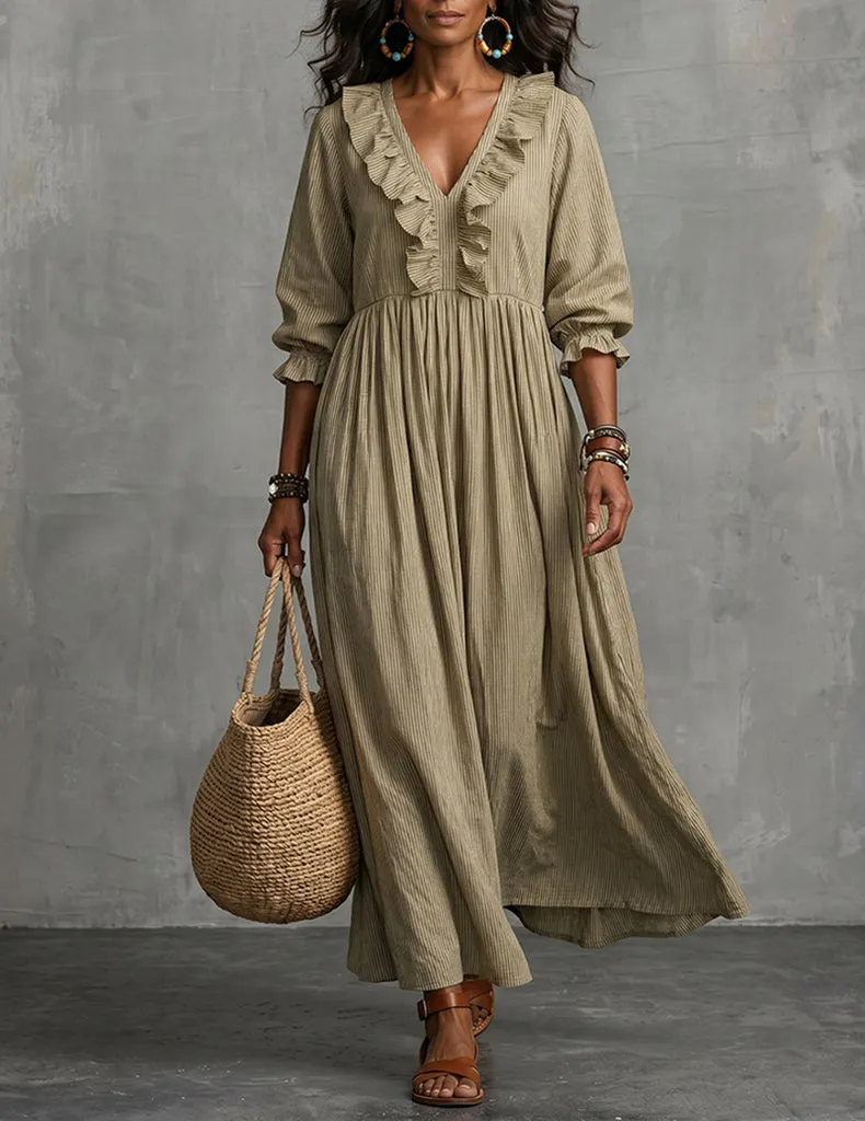 ekouaer-nightgowns-r-schen-maxikleid-v-ausschnitt-matcha-gr-n image 1