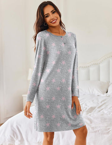 ekouaer-nightgowns-sleepshirt-2er-pack-langarm image 5