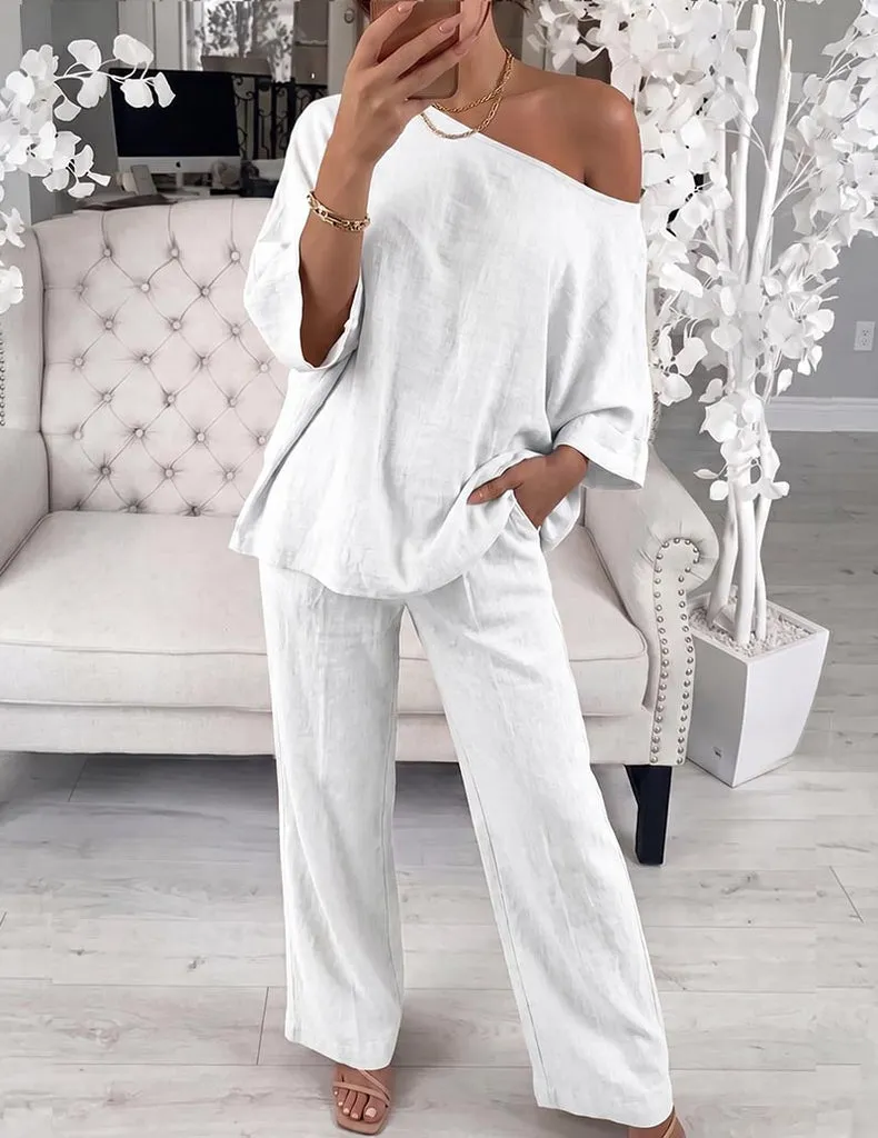 ekouaer-pajama-sets-damen-pyjama-khaki-elastisch image 1