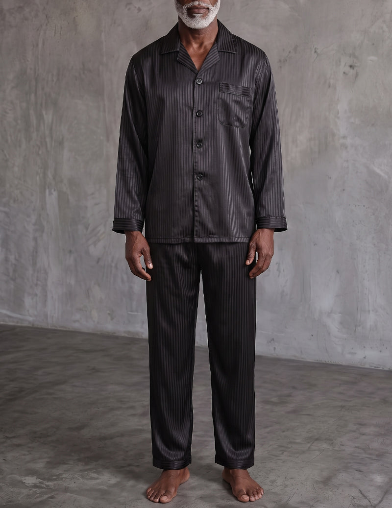 ekouaer-men-satin-pyjama-rot-streifen-langarm-paspel image 3