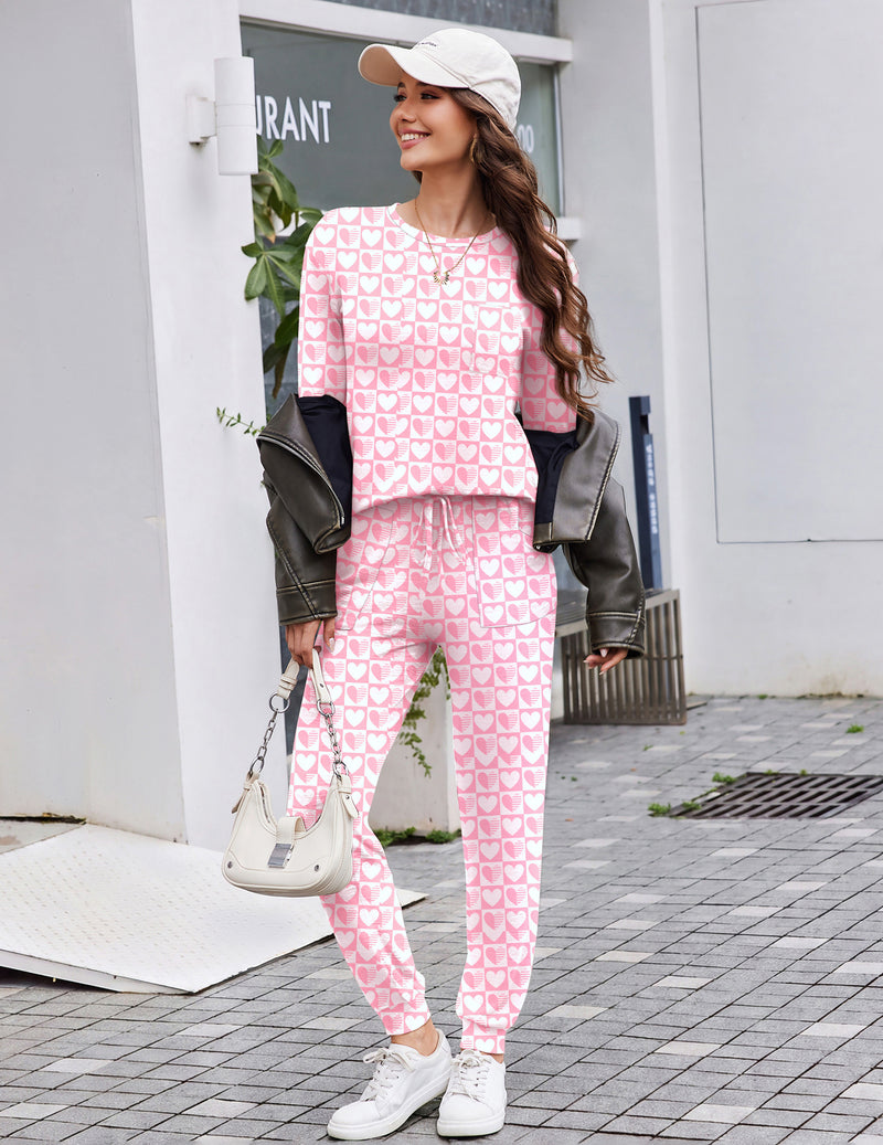 ekouaer-pajama-sets-long-sleeve-jogger-schlafanzug-taschen image 5
