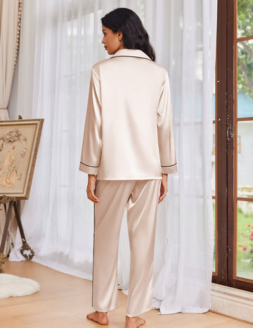 ekouaer-pajama-sets-satin-schlafanzug-knopfleiste-brusttasche image 5