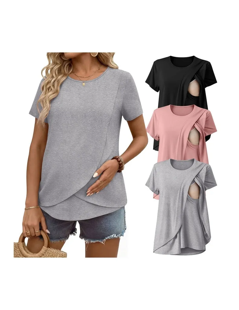 ekouaer-maternity-nursing-stillshirt-3er-pack-kurzarm image 1