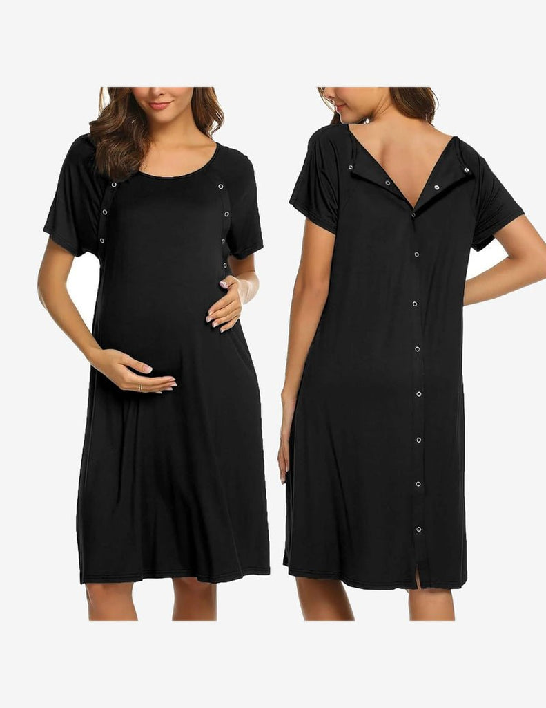 ekouaer-maternity-stillnachthemd-kurzarm-mit-kn-pfen image 1